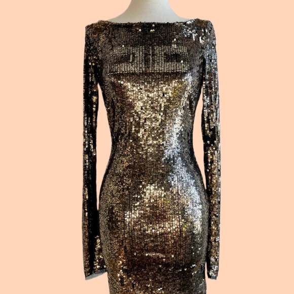 elisabetta Franchi Dresses & Skirts - Gold sequin mini dress Celyn B. by Elisabetta Franchi new with tags